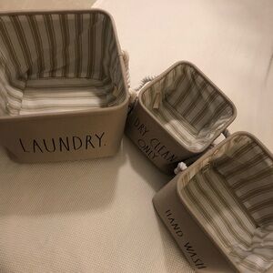 Rae Dunn 3-Piece Laundry Basket Set